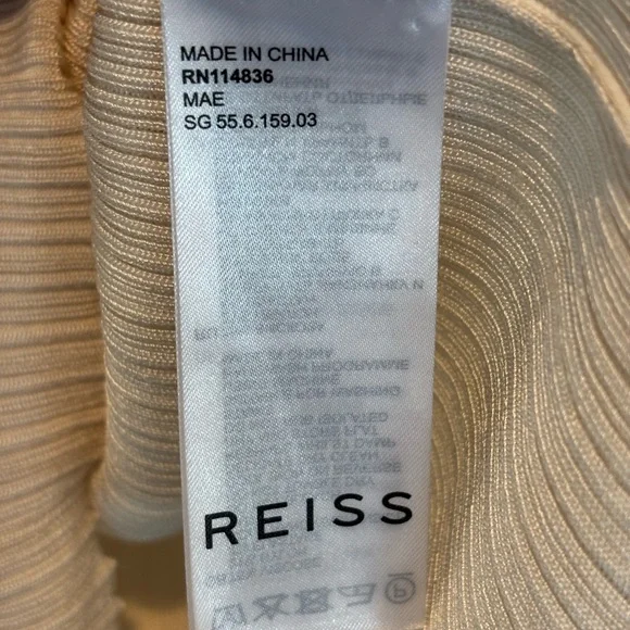 Reiss Cream Ribbed Cardigan large - Picture 4 of 5